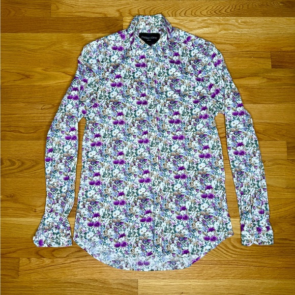 Paisley & Gray Other - Lilac Men's Samuel Slim Fit Long Sleeve Floral Print Button-Front Shirt